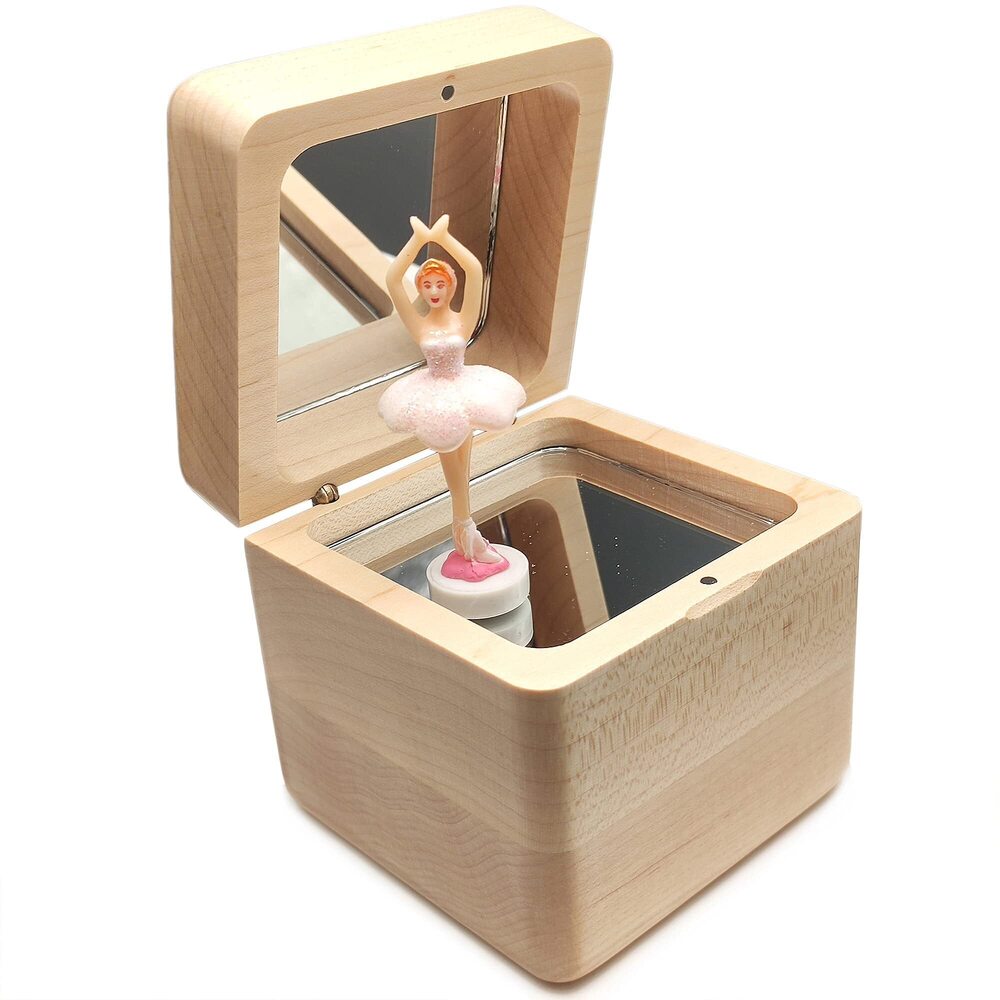 7076 18 Note Wind Up Solid Wood Ballerina Girl Music Box